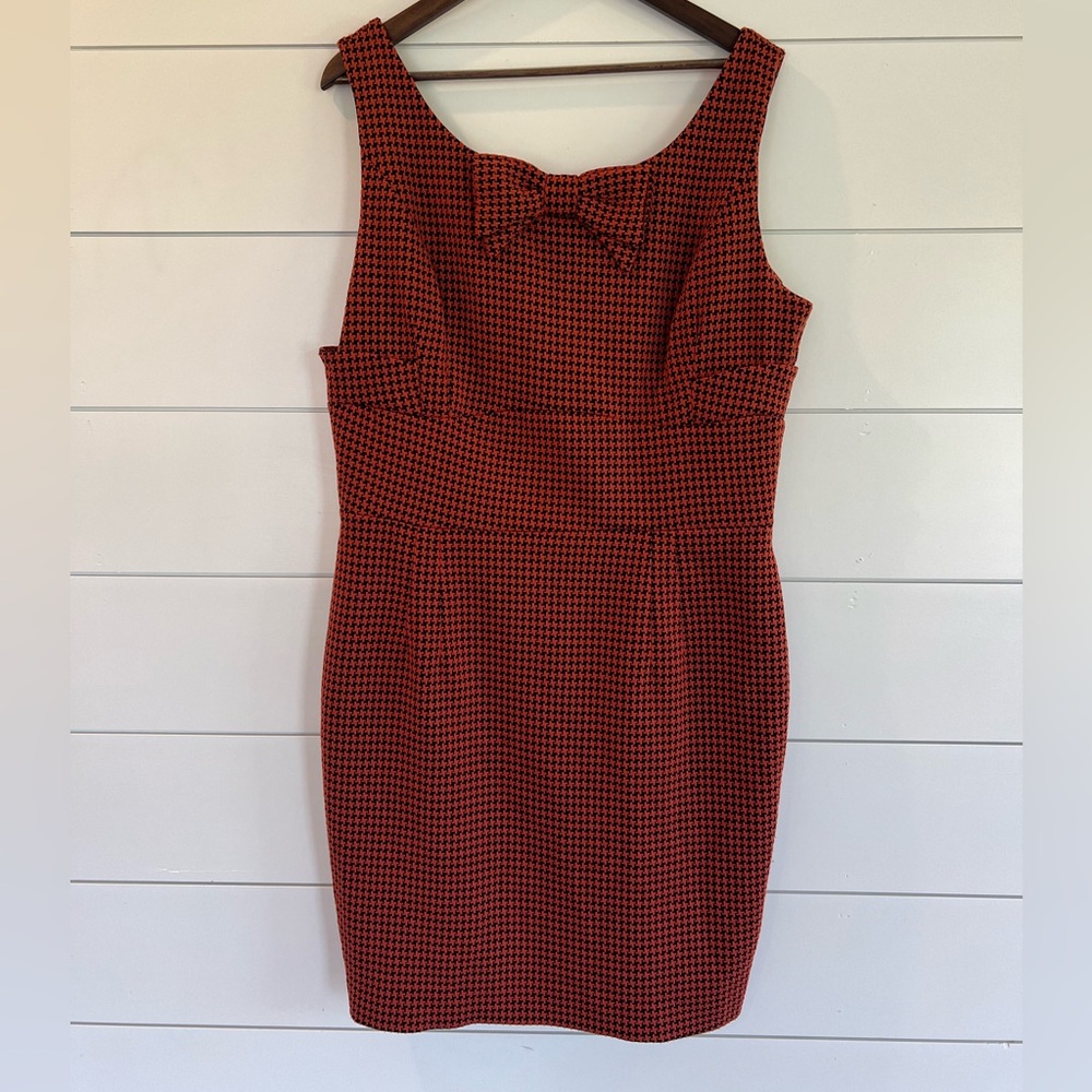Stop Staring! By Alicia Estrada Houndstooth Large Bow Knee-Length Dress 2X